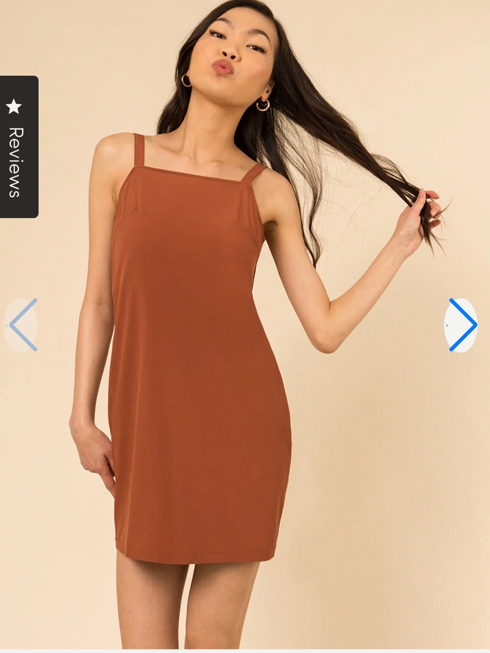 WAYRE Dress Sevilla Shift Mini Active in Clay Brown Red